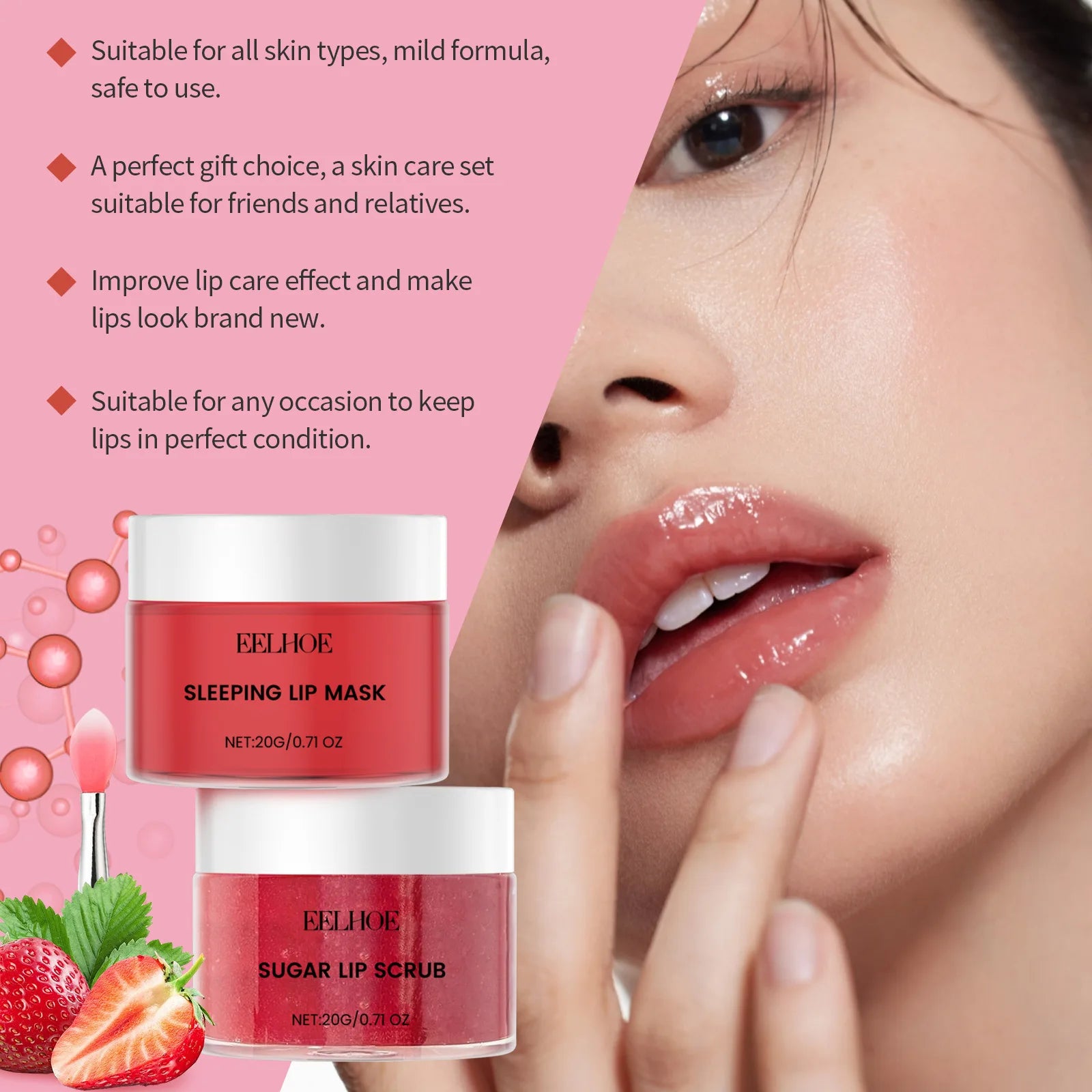 Vitamin C Overnight Lip Care Set Exfoliating Remove Dead Skin Lighten Dark Lips Nourishing Anti Chapped Lips Scrub Sleeping Mask