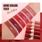 Long Lasting Velvet Lipstick Creamy Moisturizing Waterproof Non Stick Cup Rich Color 6 Shades Smooth Lip Makeup Women