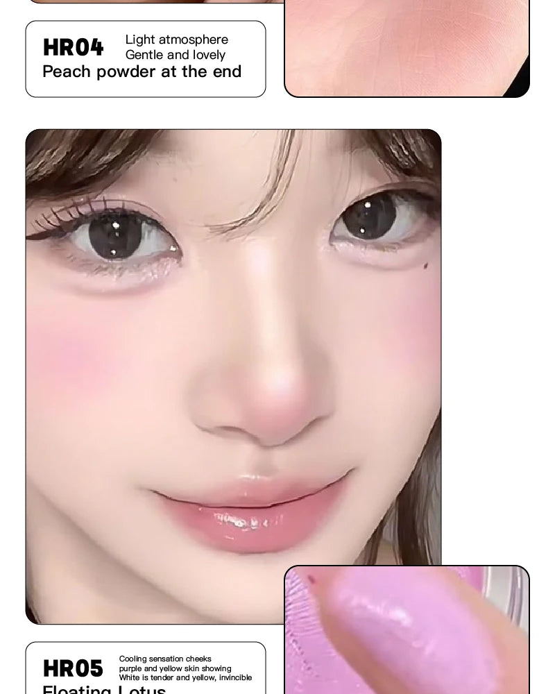 Monochrome Powder Blusher Cream Brightening Whitening Purple Lip and Cheek Dual-use Matte Natural Rouge Blush Tint Palette