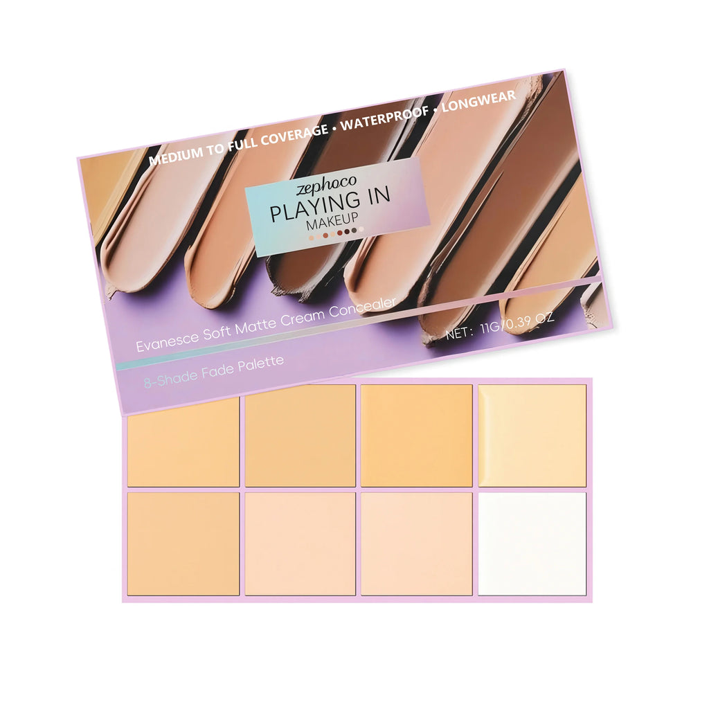 8-Color Concealer Palette Professional Coverage for Dark Circles Blemishes Acne Matte Brightening Long-Lasting Foundation Makeup