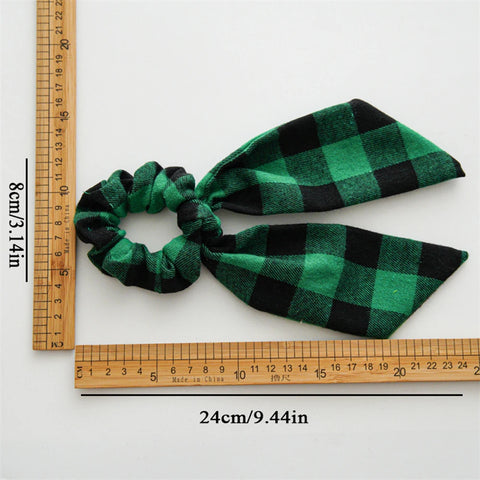Ponytail Ribbon Hair Tie Santa Claus Elastic Hair Band Christmas Style Plaid Scrunchies Simple Fashion DIY Hair Accessories