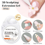 NICOLE DIARY White Non Stick Hand Extension Gel Nail Polish For 3D Shaping Carving Flower DIY Nail Art Extension Acrylic