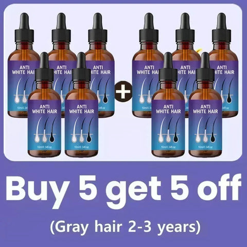 Gray to Black Hair Transformation Promote growth Anti white hair serum Reverses Graying Nourishes Scalp & Follicles
