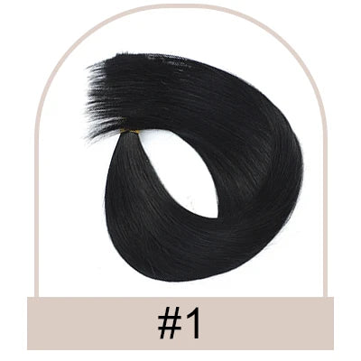 Straight Drawstring Ponytail Human Hair Brazilian Human Hair Extension Clip in Human Remy Hairpiece Wrapped Horse Tail Natural
