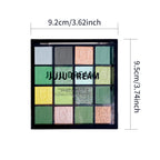 16 grid red eyeshadow tray Purple, glitter pearl matte eyeshadow, Shimmer makeup lasting women, Korean eye cosmetics