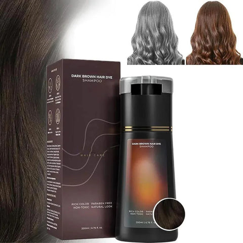 3-in-1 Hair Dye Shampoo Quick Color White Blackening Oil Control Fluffy Nourish Natural Long-Lasting Gentle
