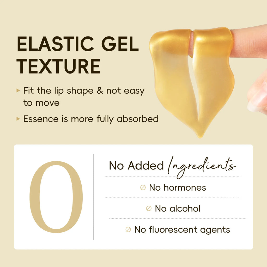 KORMESIC 24K Golden Crystal Collagen Lip Mask Moisturizing Plump Lips Gel Masks Nourishing Hydrating Lip Plumper Lips Skin Care