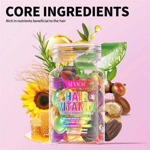 MIX Hair Vitamin Capsule Hair Treatment Oil Fast Restore Frizzy Hair Soft Smooth Shiny Keratin Complex Oil Hair Care Capsules
