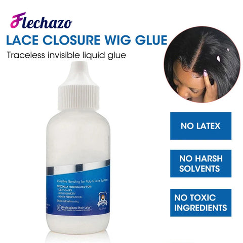 Strong Hold Glue for Wigs Hair Systems - Invisible Bonding Glue - Humidity Resistant & Water Resistant -1.3/2/3oz Lace Wig Glue