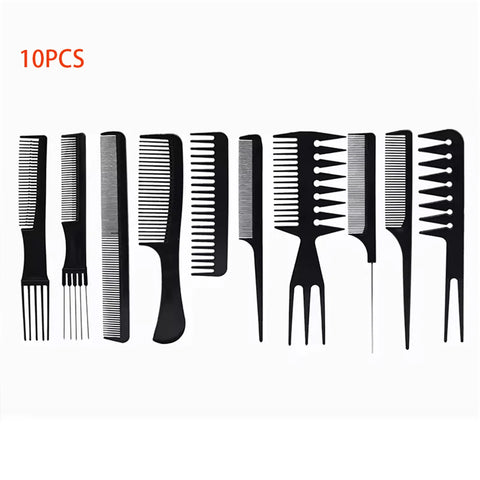 10PCS Professional Comb Multifunctional Comb Anti-static Hair Care and Hairdressing Tool Set Styling Salon Tool Accessories