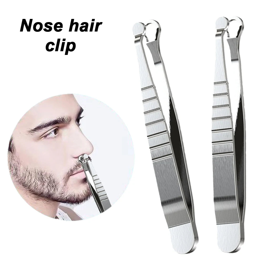 Universal Nose Hair Trimming Tweezers Stainless Steel Eyebrow Nose Hair Cut Manicure Facial Trimming Makeup Scissors Trimmer
