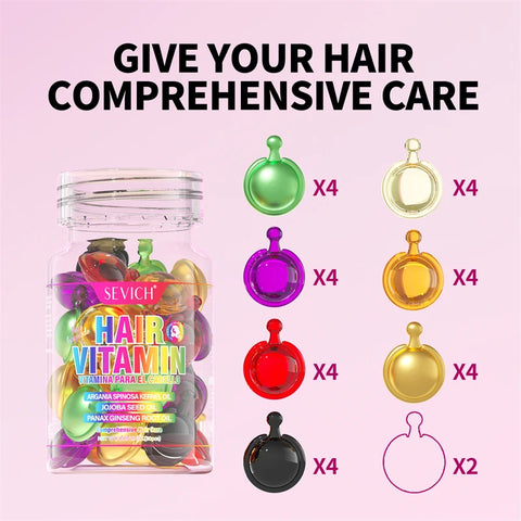 MIX Hair Vitamin Capsule Keratin Oil Fast Restore Soft Smooth Shiny Hair Care Nourish Repair Hair Damaged Splitting Treatment