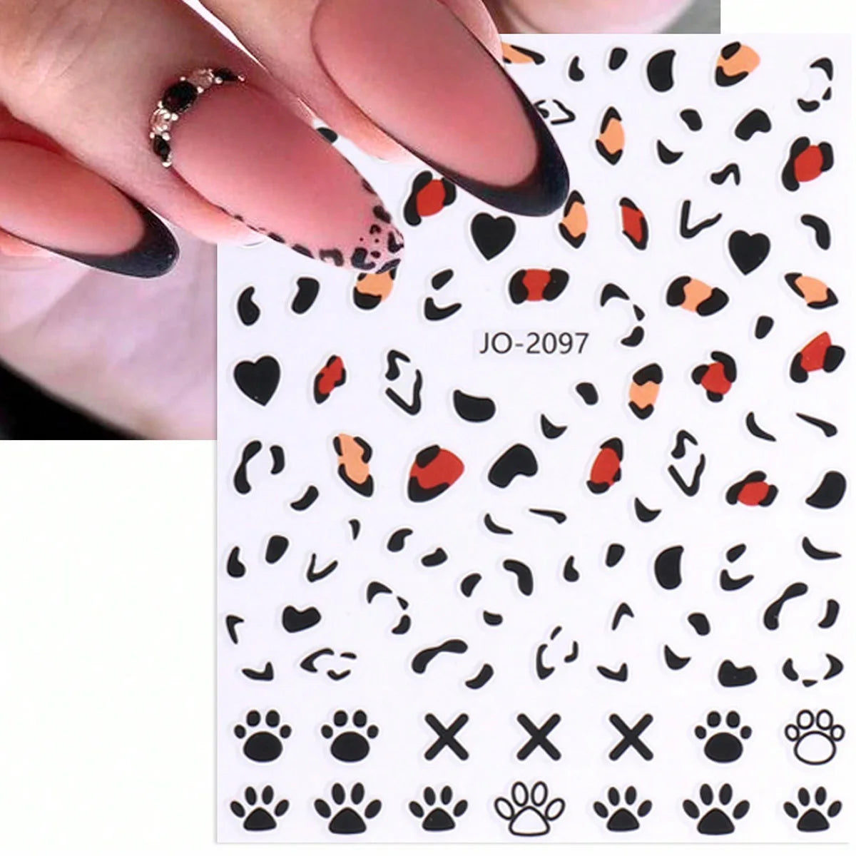 3/6/12 Sheets Leopard Nail Art Stickers Set – Self-Adhesive Animal Nail Decals for DIY Manicure, Cheetah Paw Nail Decorations