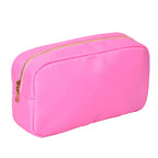 Letter Patch Custom Travel Cosmetic Bag Personalized Nylon Pouch Toiletry Bag Chenille Patch Makeup Toiletries Girl Cosmetic Bag