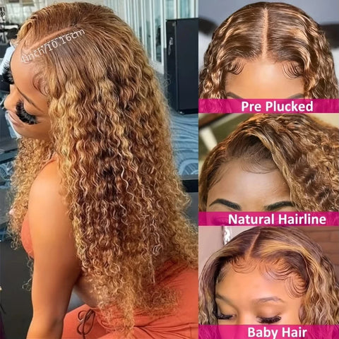 Highlight Wig Human Hair Deep Wave Frontal Wig Hd Lace Wig 13x6 Human Hair 13x4 Water Wave Wigs Curly Lace Front Human Hair Wig