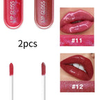 USHAS 12 colors mirror fine flash liquid lipstick pearlescent color waterproof sweatproof non-stick cup lip gloss