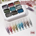 Vendeeni 9 Colors Patting Painting Gel Nail Polish Blooming Transfer Design UV LED Soak Off Gel Varnish Gradient Pat Gel Palette
