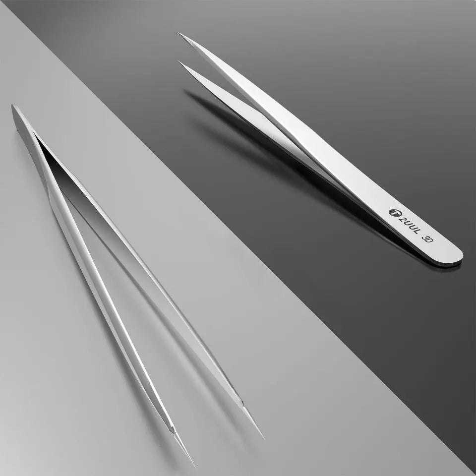 2UUL 3D Hand Finish Tweezer High Precision Sharp Flying Line Super Hard Forceps For Planting Tin IC Micro Repair