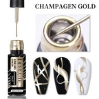 LILYCUTE 5ml Metallic Gel Polish Painting Liner Super Bright Gold Silver Mirror Gel Nail Polish Semi Permanent Lines French Nail