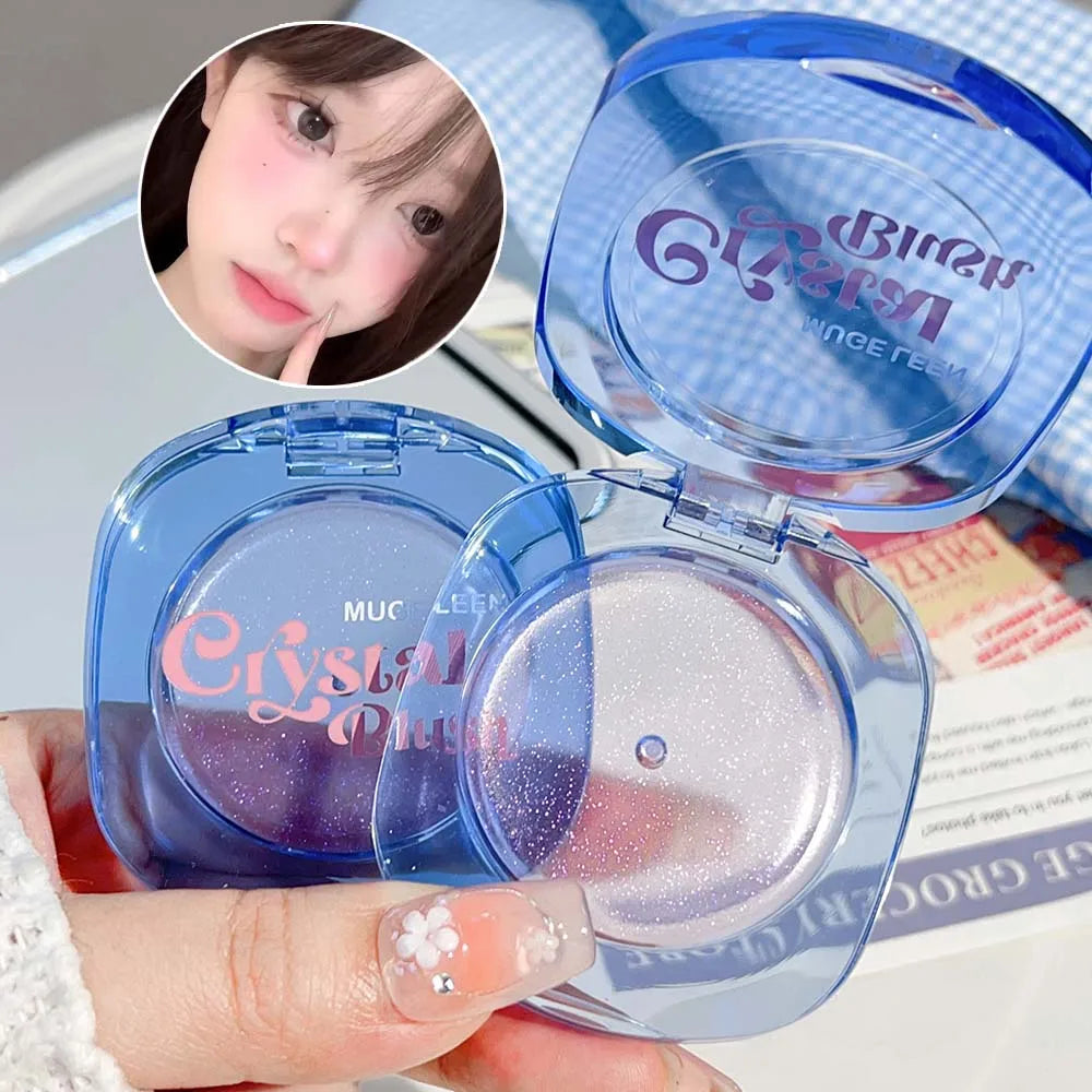 Transparent Crystal Warm Color-changing Blush Palette Makeup Jelly Tint Lip Cheek Moisturized Long-Lasting Shimmer Blusher Cream
