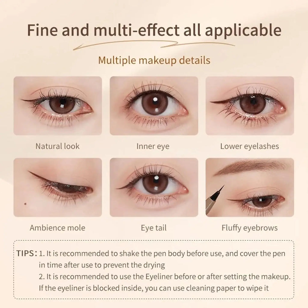 Judydoll Liquid Eyeliner, Ultra Fine Liquid Eyeliner Waterproof with Smooth Strong Fibres, Smudge-proof, Longwearing, Smooth