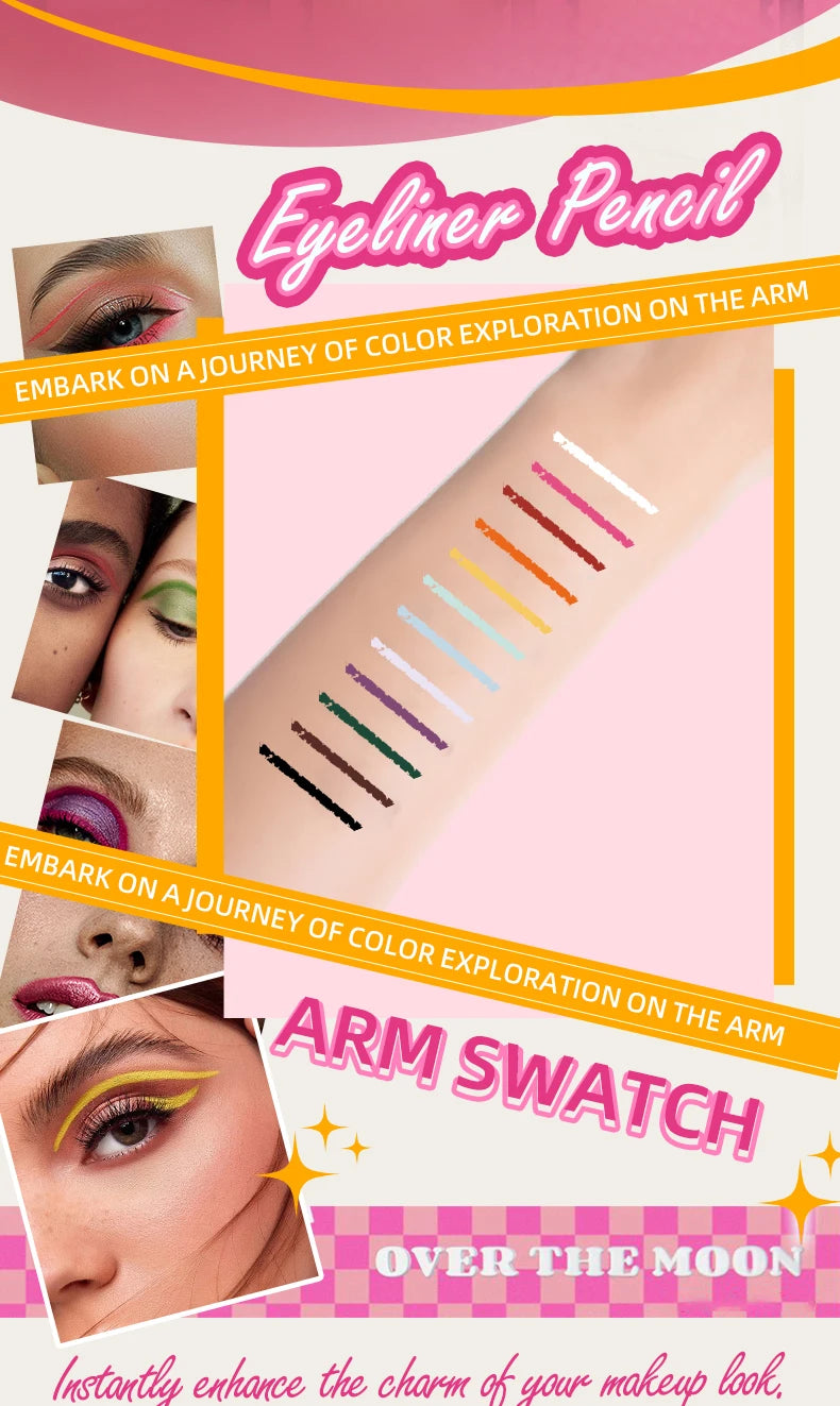 COOL STORY 12 Colors Matte Eyeliner Gel Pencil Set Creamy Eyeshadow Stick Silky Smooth Waterproof Sweat Body Paint Pencil