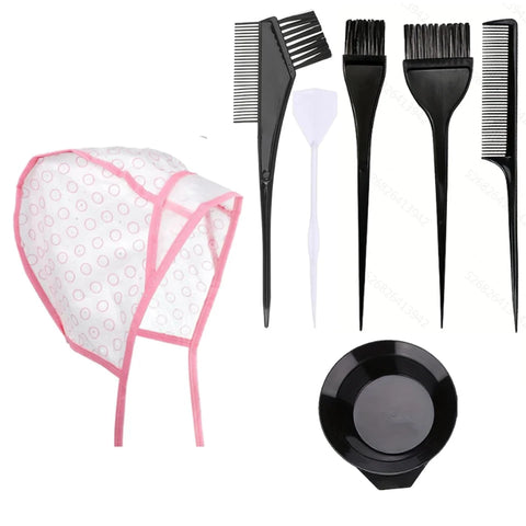 7 Sets of Highlight Cap with Hooks, Hair Highlighting Caps, Highlight Hair Coloring Frosting Dye Kit for Salon Hair Dyeing Tool