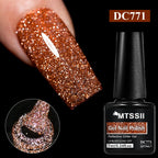 7ml Champagne Gold Sliver Reflective Nail Gel Polish Sparkling Shining Glitter Pink Red Nail Supplies Semi Permanent Gel Varnish