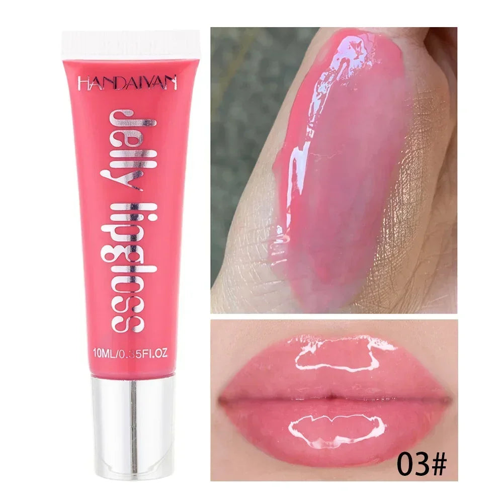 Moisturizing Gloss Plumping Lip Gloss Lip Plumper Makeup Glitter Nutritious Liquid Lipstick Cherry Jelly Oil Clear Lip Gloss