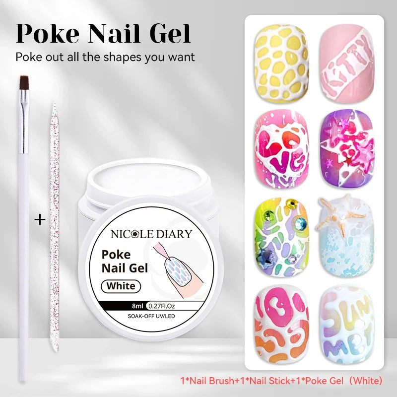 NICOLE DIARY White Non Stick Hand Extension Gel Nail Polish For 3D Shaping Carving Flower DIY Nail Art Extension Acrylic