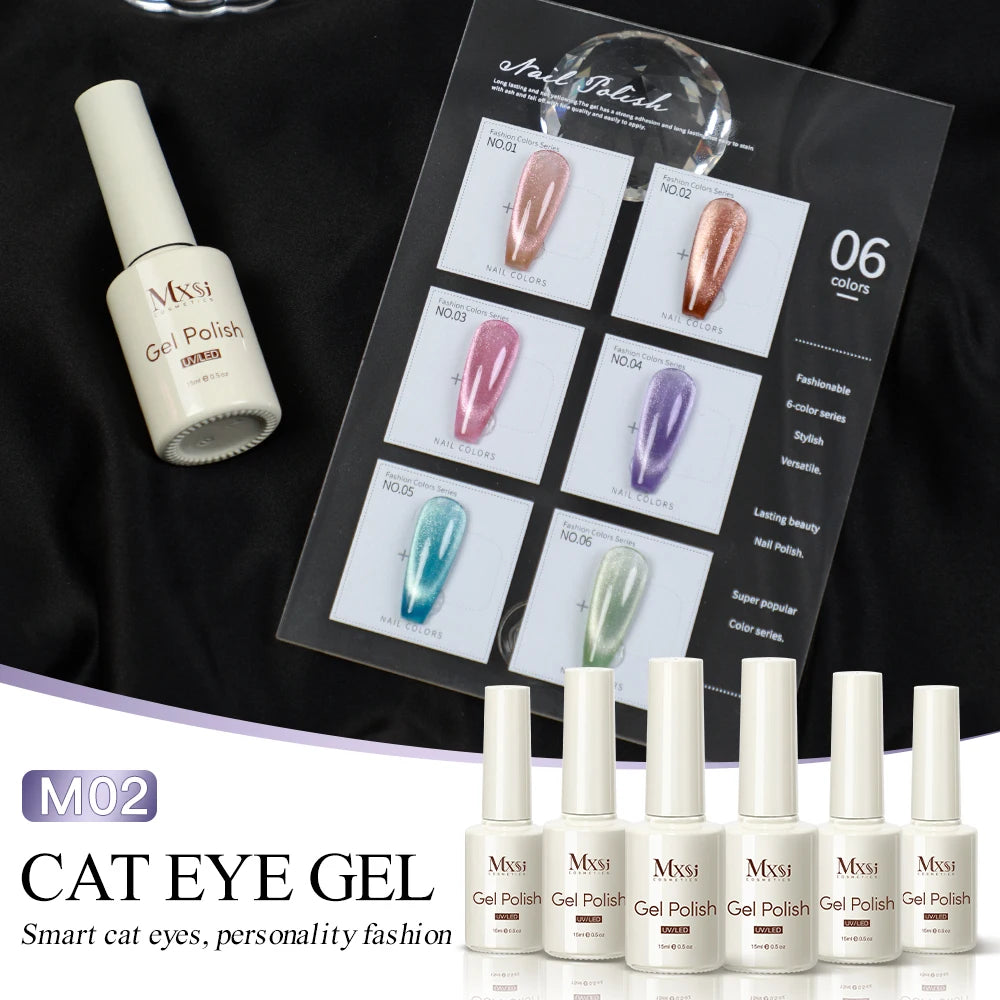 Magnetic Cat Eye Gel Nail Polish Set Red Pink UV Soak Off Gel Varnish Crystal 15ml Cat Eye Gel Lacquer Art Nails With Display