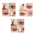 Double-sided Eyeshadow Stick - Highlighter & Brightening Pen with Pearly Glitter & Matte Finish