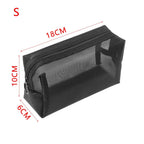 1PC Travel Black Mesh Cosmetic Bag Zipper Makeup Bag For Women Wash Toiletry Bag Makeup Organizer Portable Storage Pouch