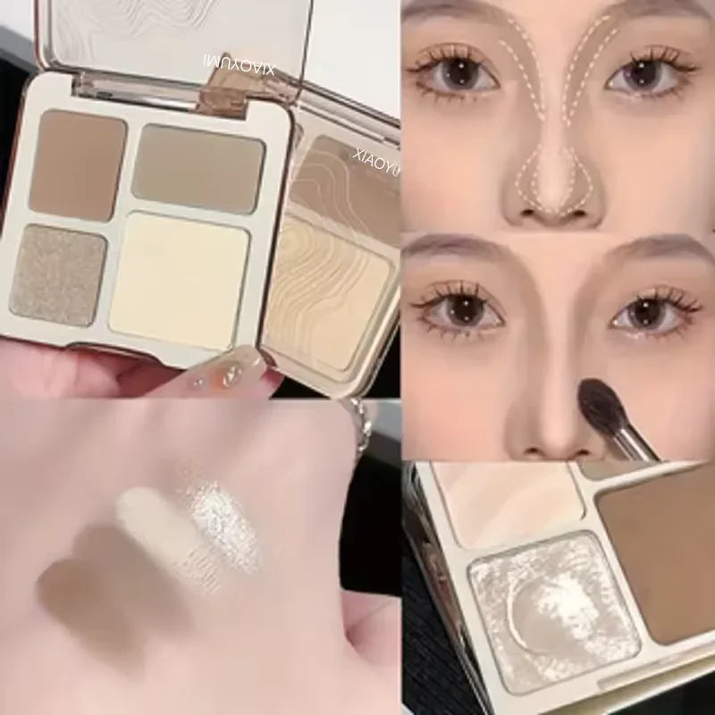 Natural Stereoscopic Face Powder Palette  Matte Bronzer  Contour Shading  Multifunctional Highlighter  Cosmetic Blush gift