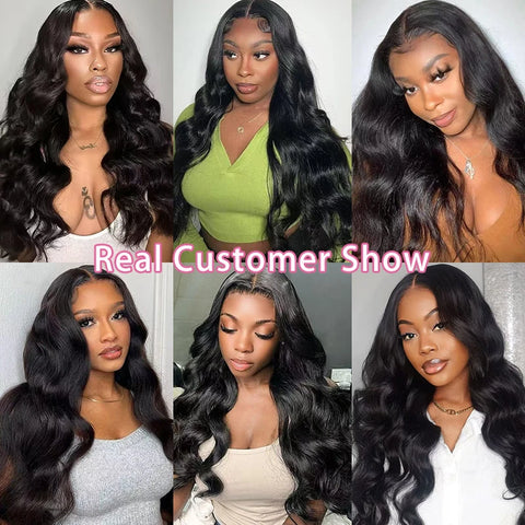 Body Wave Lace Front Wigs Human Hair Pre Plucked with Baby Hair 200 Density 13x6 13x4 Transparent Lace Frontal Wigs