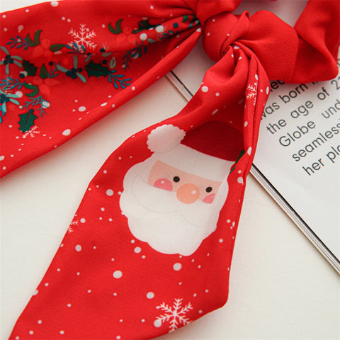 Ponytail Ribbon Hair Tie Santa Claus Elastic Hair Band Christmas Style Plaid Scrunchies Simple Fashion DIY Hair Accessories