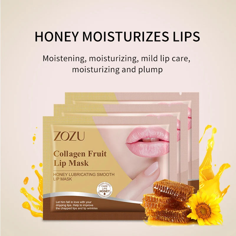 10pcs ZOZU Crystal Collagen Lip Mask Plump Lips Moisturizing Anti Wrinkles Nourishing Lip Patches Lips Plumper Skin Care