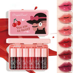 6Set Matte Lip Gloss AB two sets Not Stained with Cup Mouth Red Lip Gloss Moisturizing Long Lasting Not Easy To Fade Lip Gloss