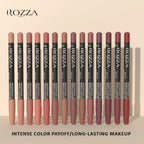 Rozza Waterproof Lip Liner Pencil Set, Weightless Precise Liner with Super Soft Blendable Texture Matte Soft