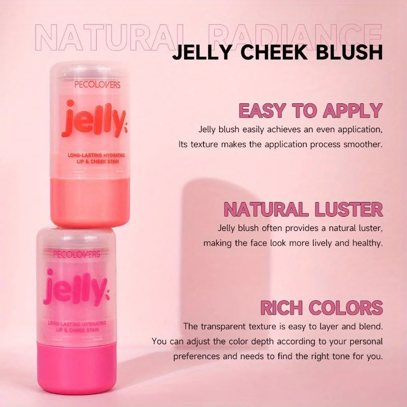 Rouge Jelly Eye Lipstick Blush Stick 3-in-1 Makeup Lip Gloss Cheek Moisturizing Natural Lasting Contour Stick Cosmetics