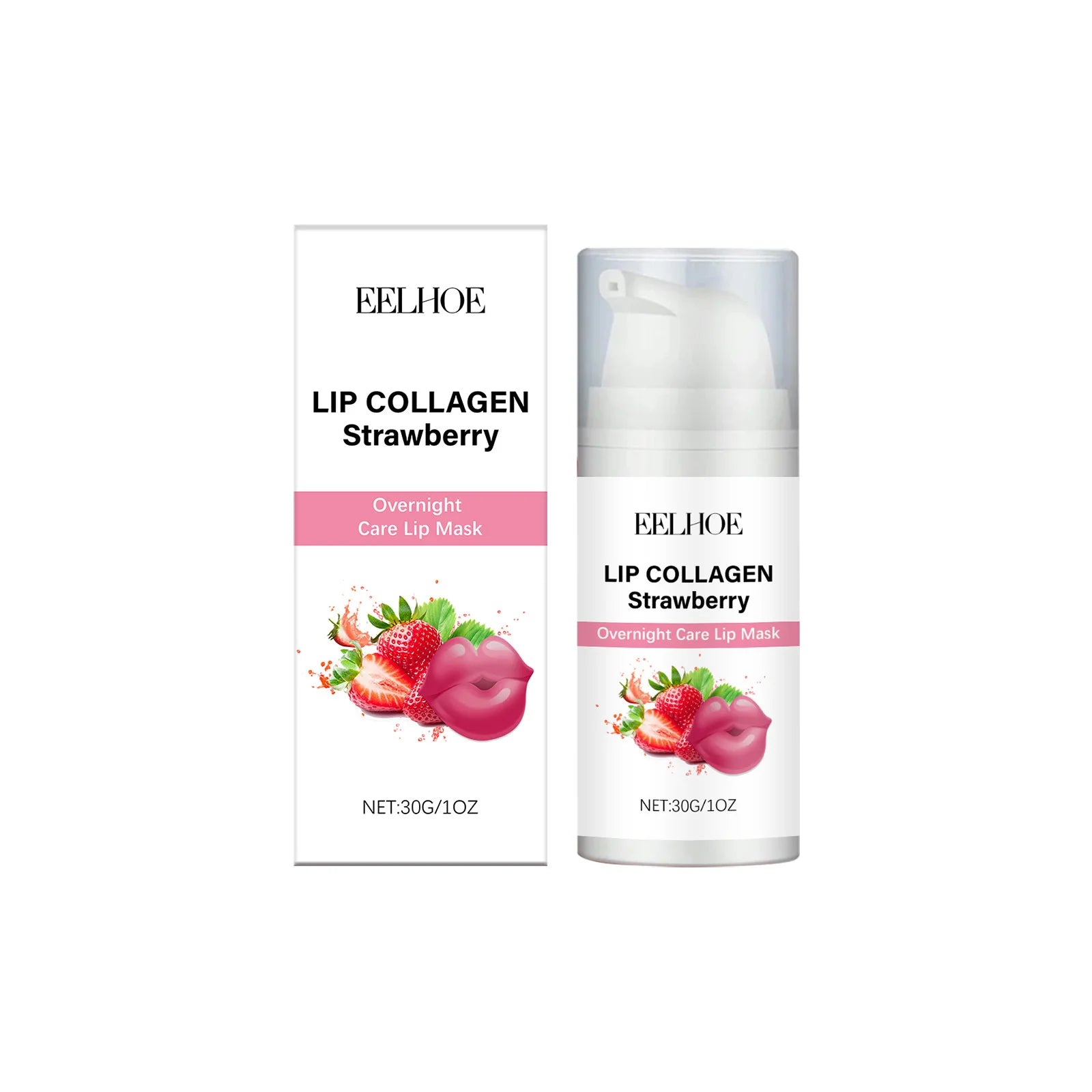 EELHOE Strawberry Moisturizing Lip Mask Lip Exfoliator Deep Nourishment Repair Lip Plumping Gloss Overnight Sleeping Lip Mask