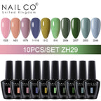 NAILCO 15ml 10pcs/Set Nude Colors Gel Nail Polish UV Gel Nail Polish Pink Nail Lakiery Esmalte Top Base Nail Art Design Vernis