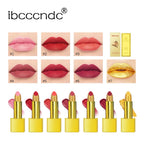 Shimmer Gold Lipstick Metallic Glitter Sexy Lipsticks Long Lasting Batom Waterproof Cosmetic Gold Brick Tube Design Gift 3.5g