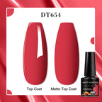 MEET ACROSS 8 Colors Mirror Gel Nail Polish Long-lasting Quick-drying Metallic Gold Silver Red Semi Permanent Varnish Nail Art