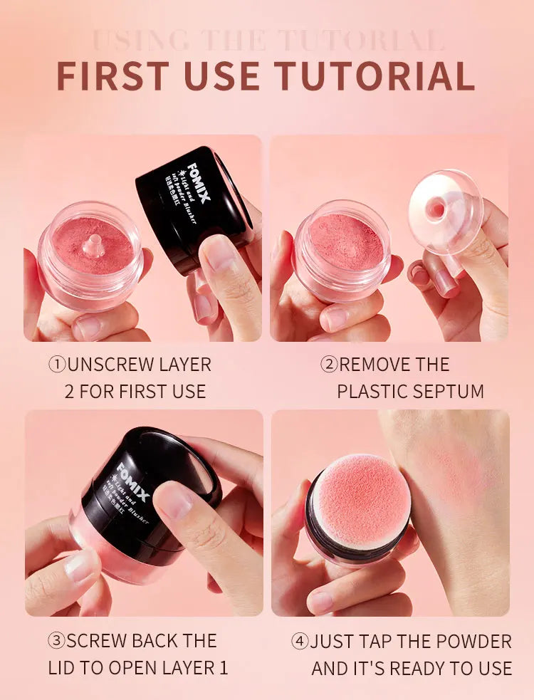 FOMIX Loose Powder Air Cushion Blush Long Last High Pigment Soft Misty Matte Face Blusher Natural Colors For Cheek