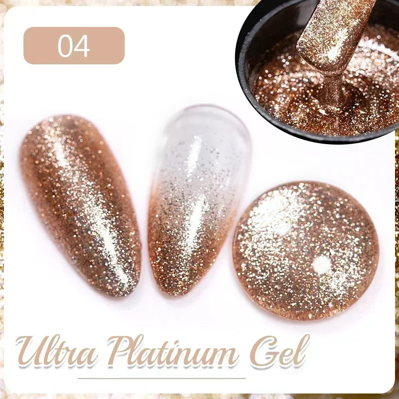 PUENTE 5ml Metallic Painting Liner Gel Polish Bright Mirror Effect Semi-Permanent UV Nail Varnish For Stunning French Nail Art