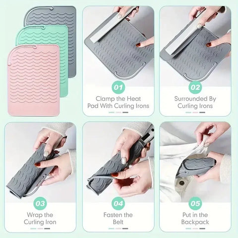 1pcs Heat Resistant Silicone Mat Pad Storage Non-Slip Mat Waterproof High Quality Pad Portable Heat Curling Iron Heatproof Tool