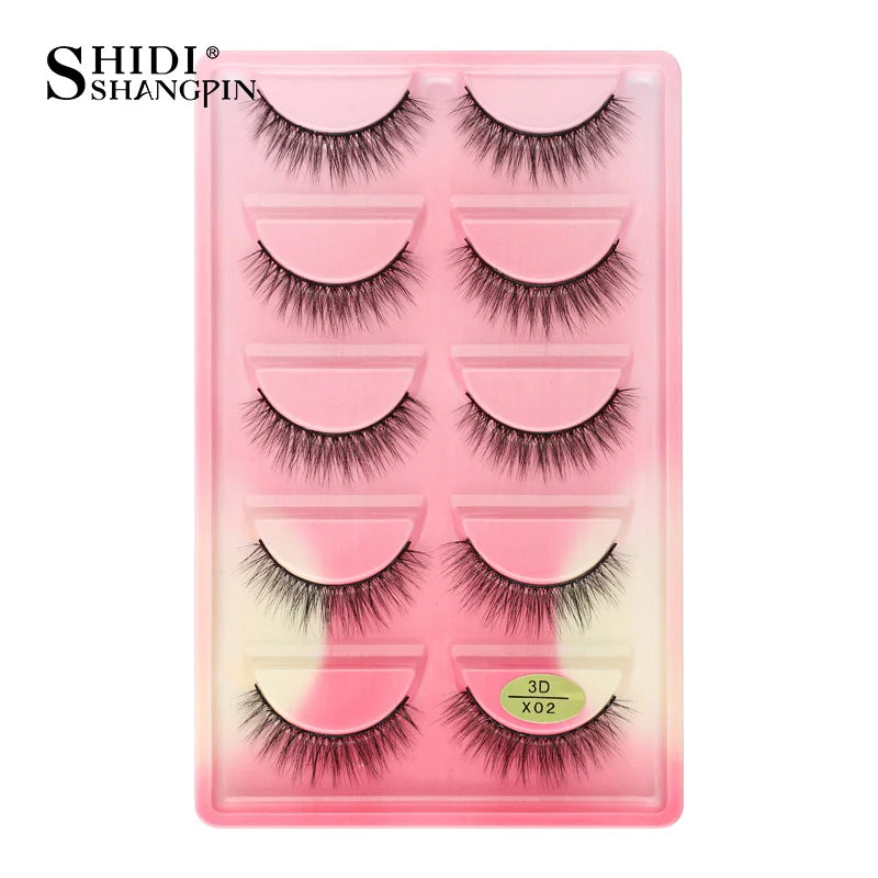 3/5 Pairs Hot Sale Natural Long 3D Mink Lashes Soft Short Faux Cils Handmade Fake Lashes Makeup Tool Eyelash Extension Maquiagem