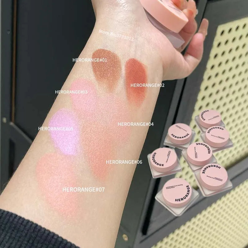 Monochrome Powder Blusher Cream Brightening Whitening Purple Lip and Cheek Dual-use Matte Natural Rouge Blush Tint Palette