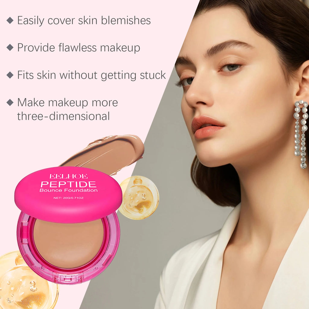 Peptide Bounce Balm Foundation Lasting Full Coverage Concealer Covers Spot Blemishes Brightening Oil Control Makeup Base Cream